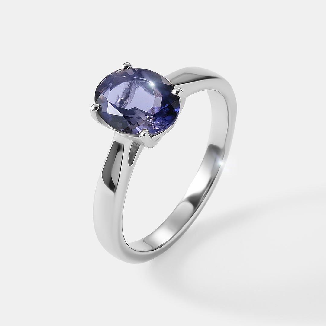 Серебряное кольцо с иолитом