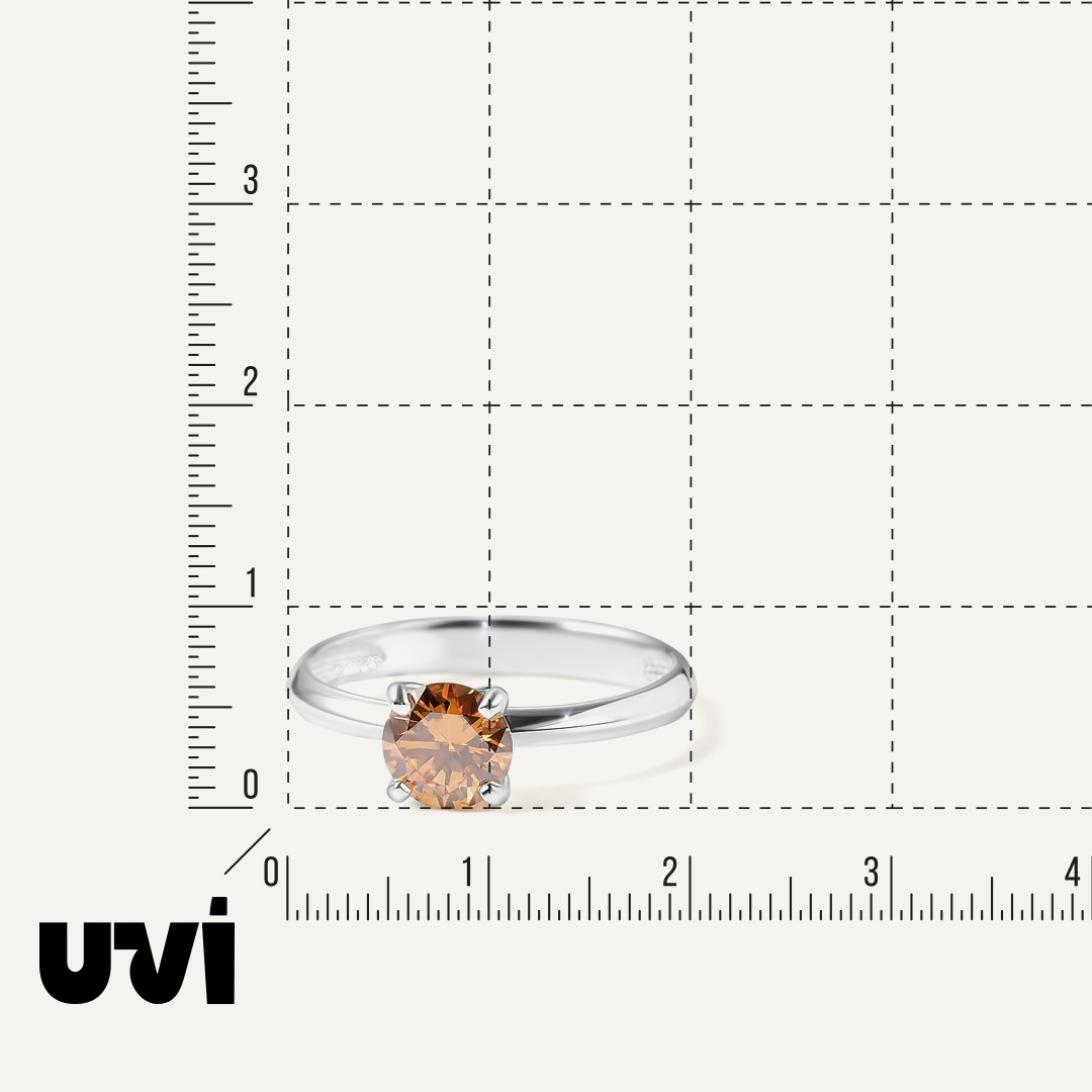 Серебряное кольцо с коричневым муассанитом