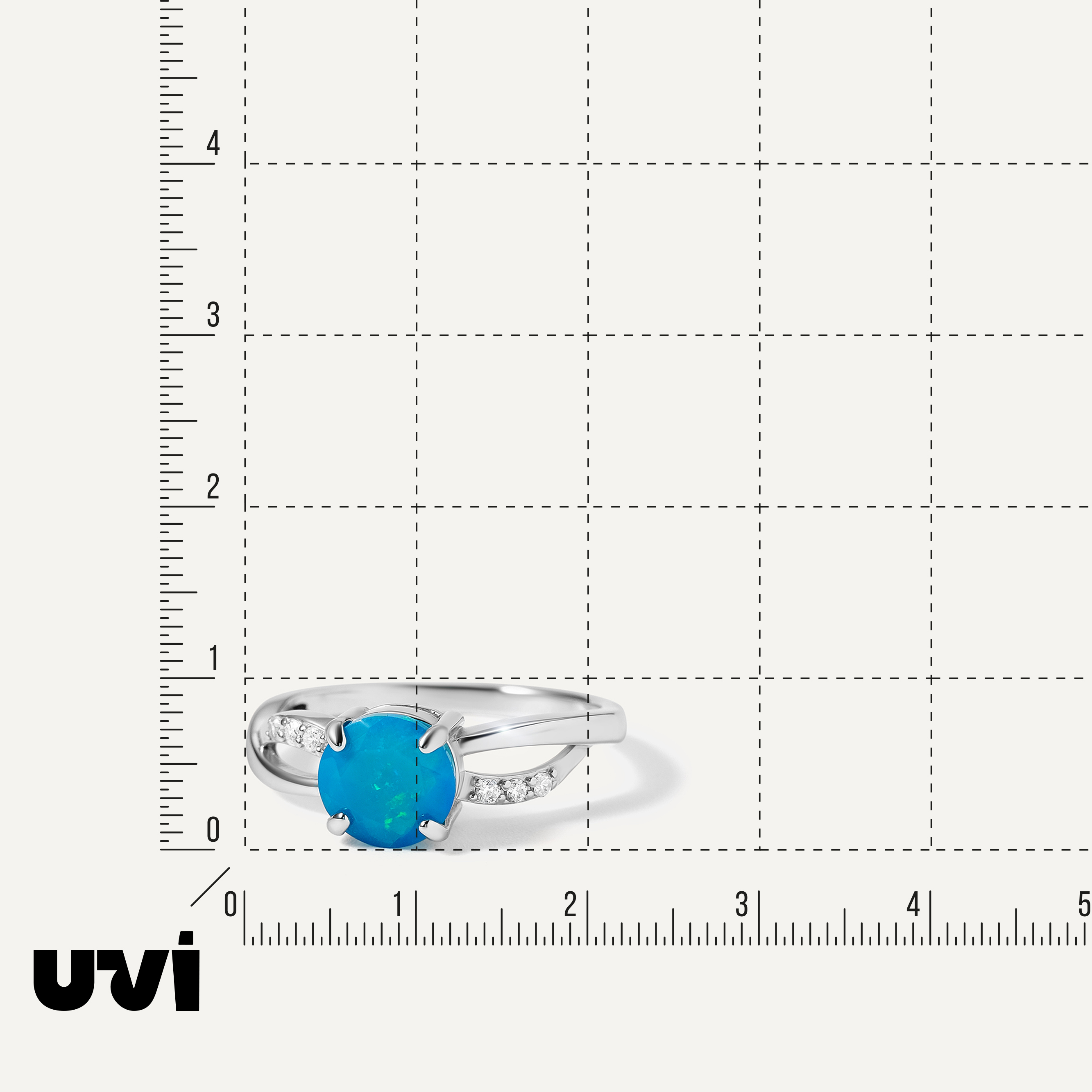 Серебряное кольцо с голубым опалом