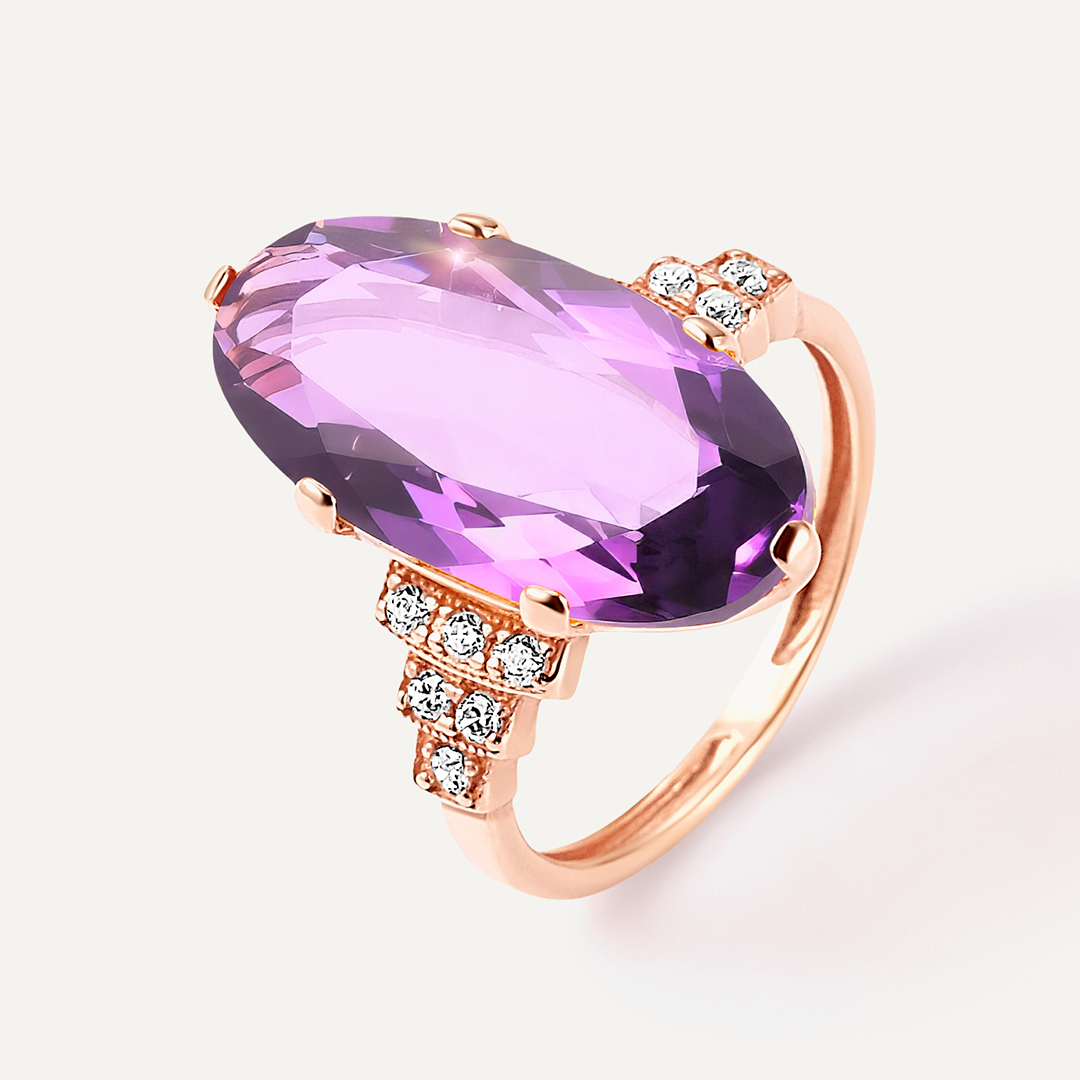 Серебряное кольцо с аметистом