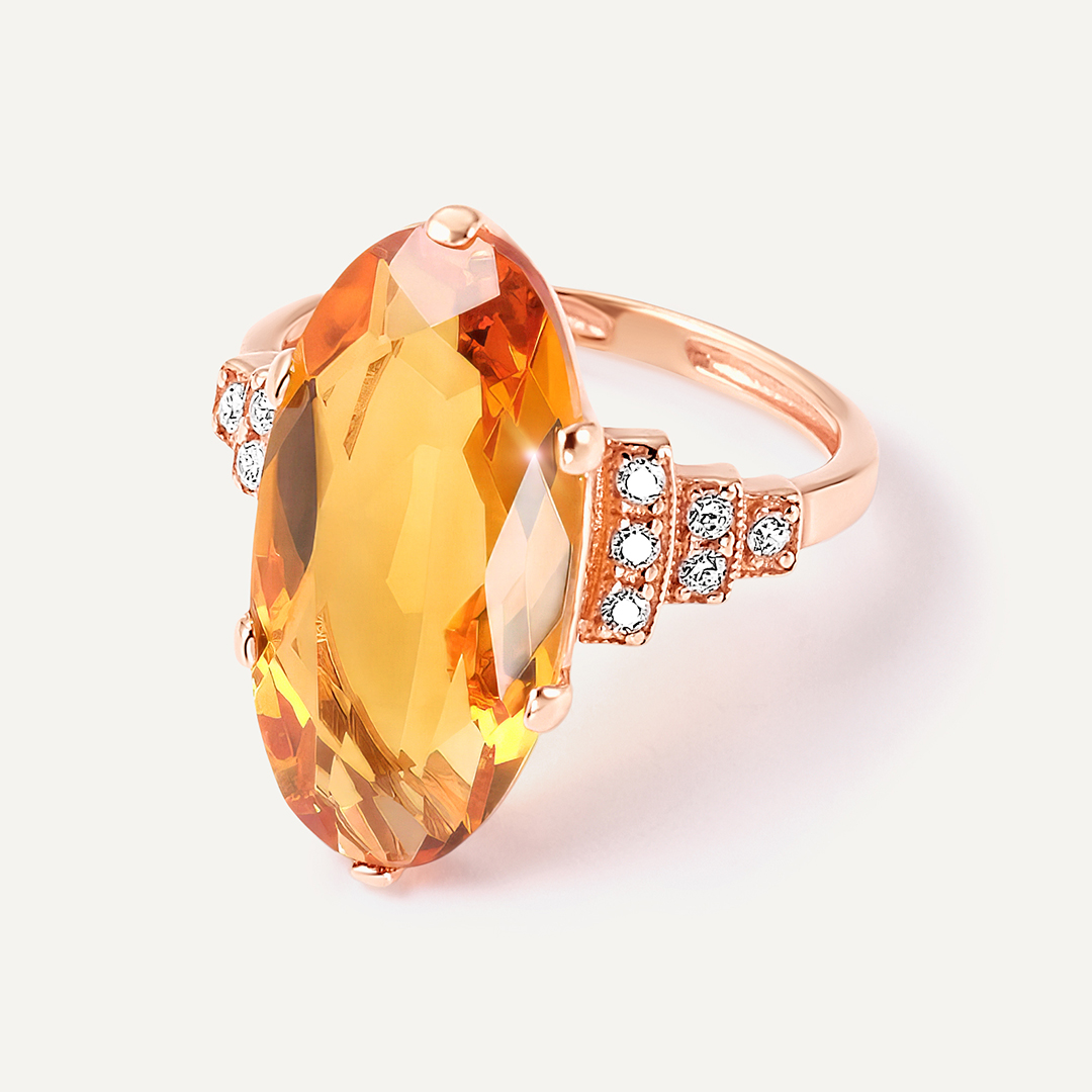 Серебряное кольцо с цитрином