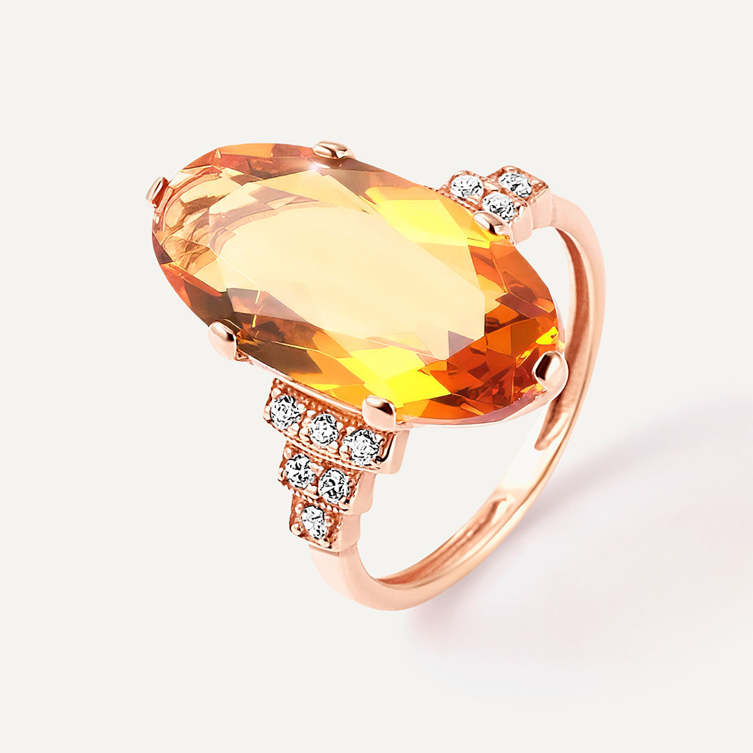 Серебряное кольцо с цитрином