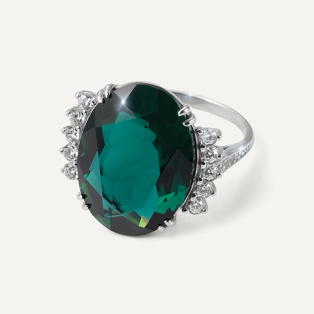 Серебряное кольцо с празиолитом