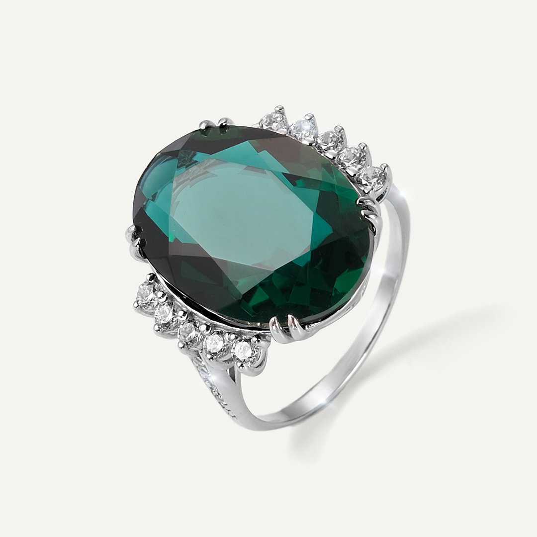 Серебряное кольцо с празиолитом