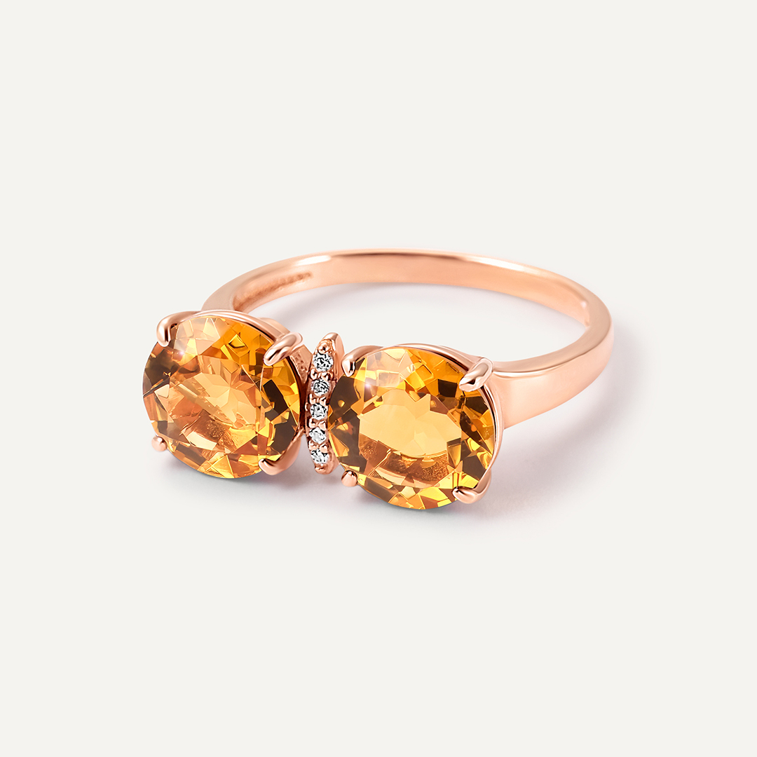 Серебряное кольцо с цитринами