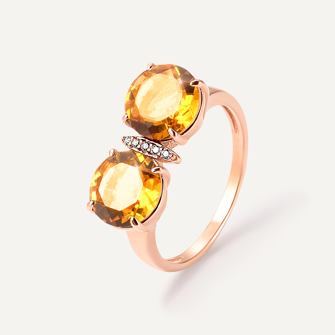 Серебряное кольцо с цитринами