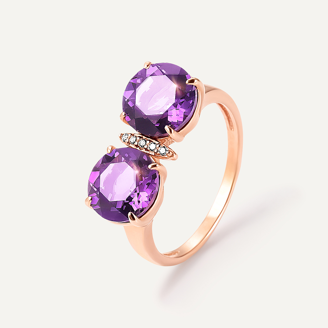 Серебряное кольцо с аметистами