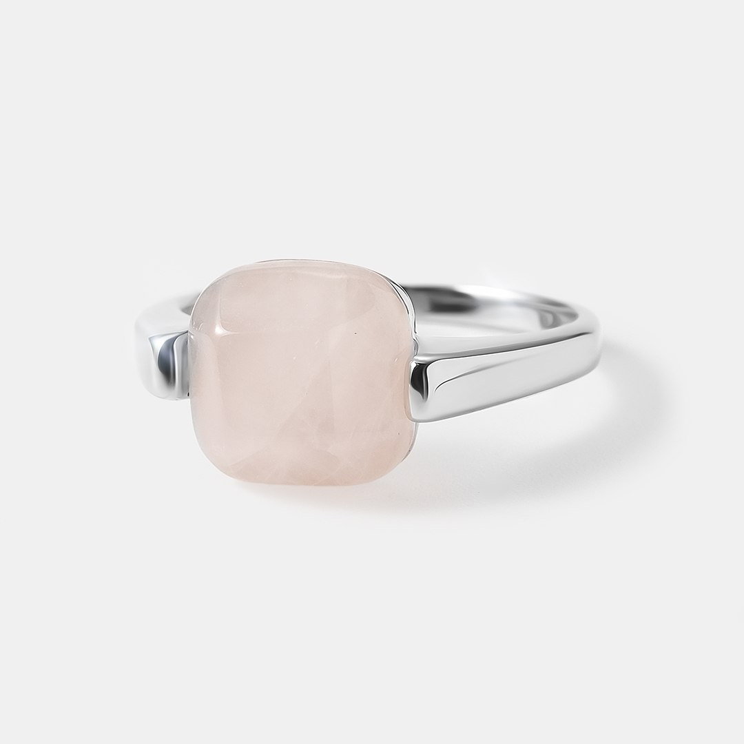Серебряное кольцо с розовым кварцем