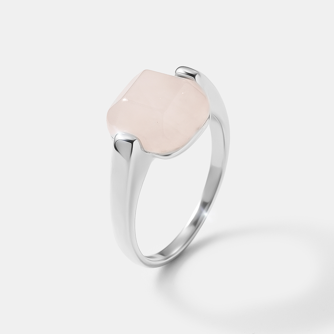 Серебряное кольцо с розовым кварцем