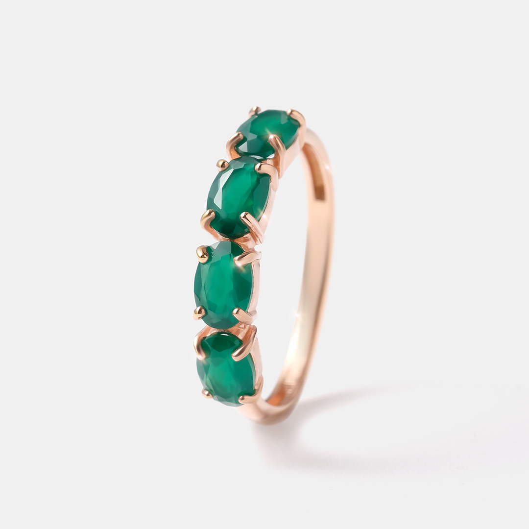 Серебряное кольцо с агатами