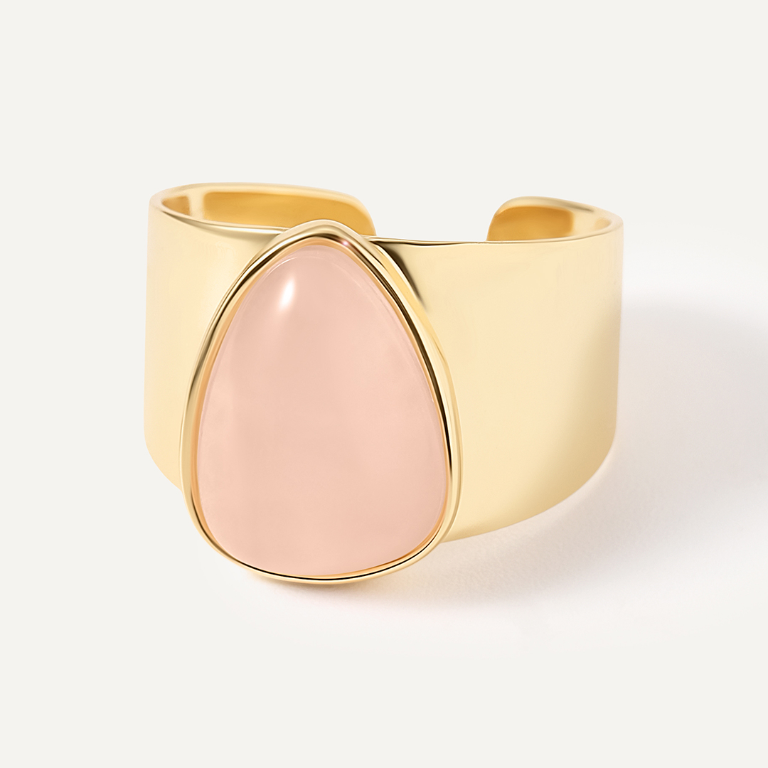 Серебряное кольцо с розовым кварцем