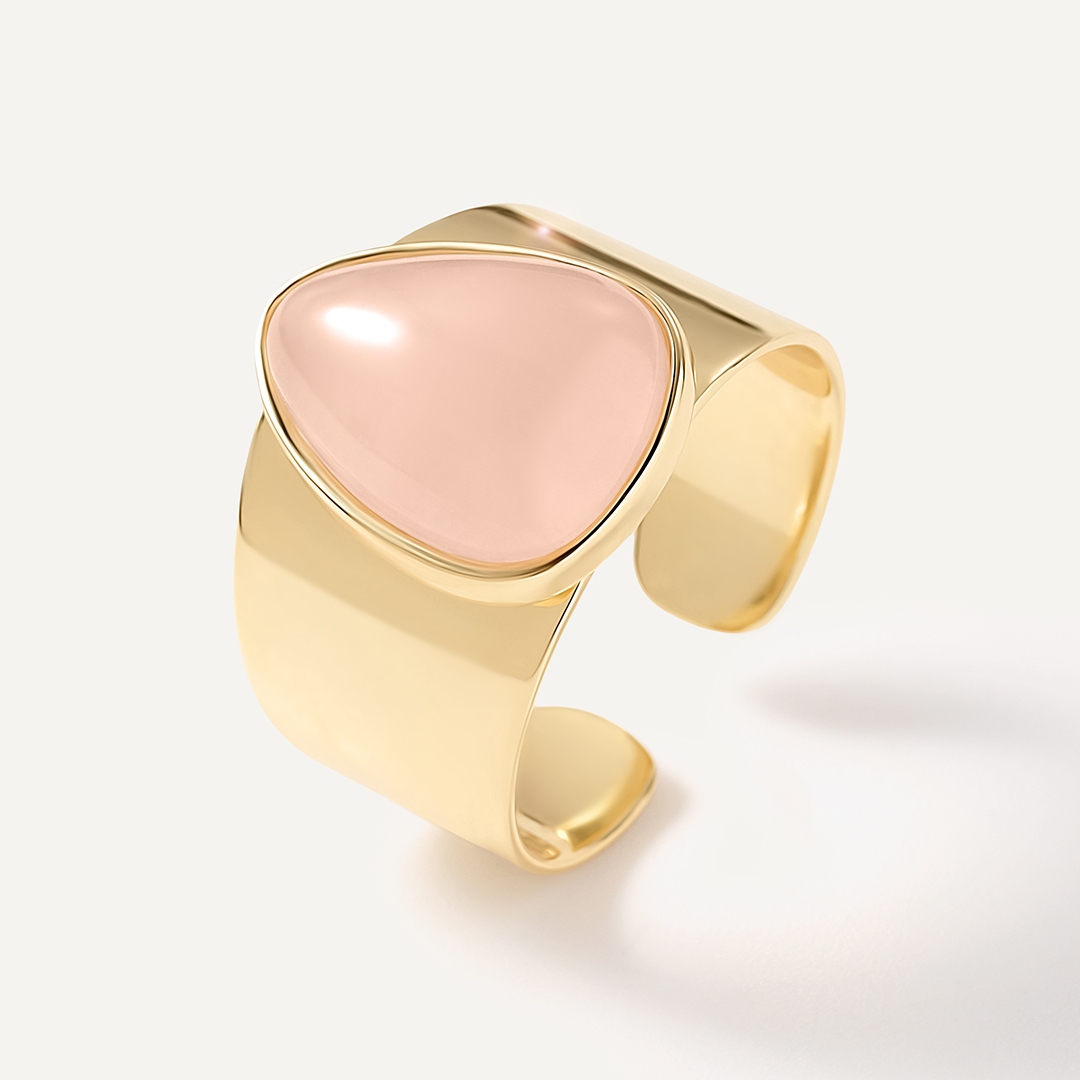 Серебряное кольцо с розовым кварцем