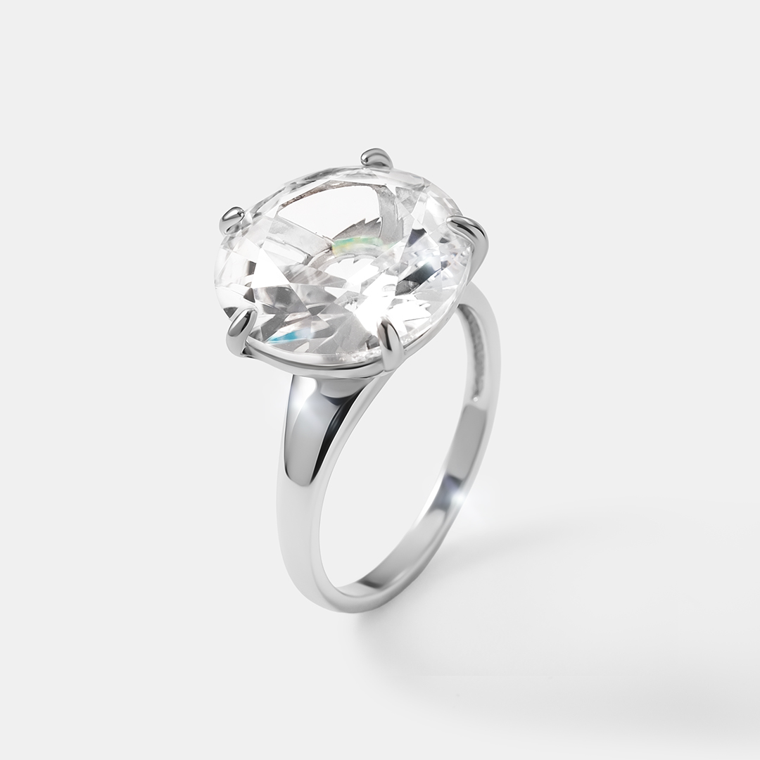 Серебряное кольцо с горным хрусталем