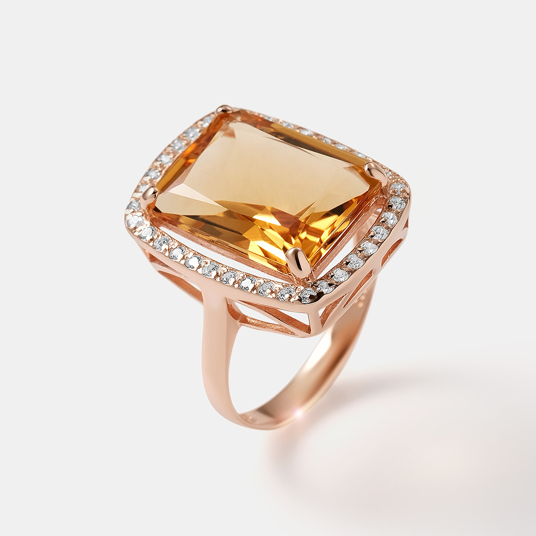 Серебряное кольцо с цитрином