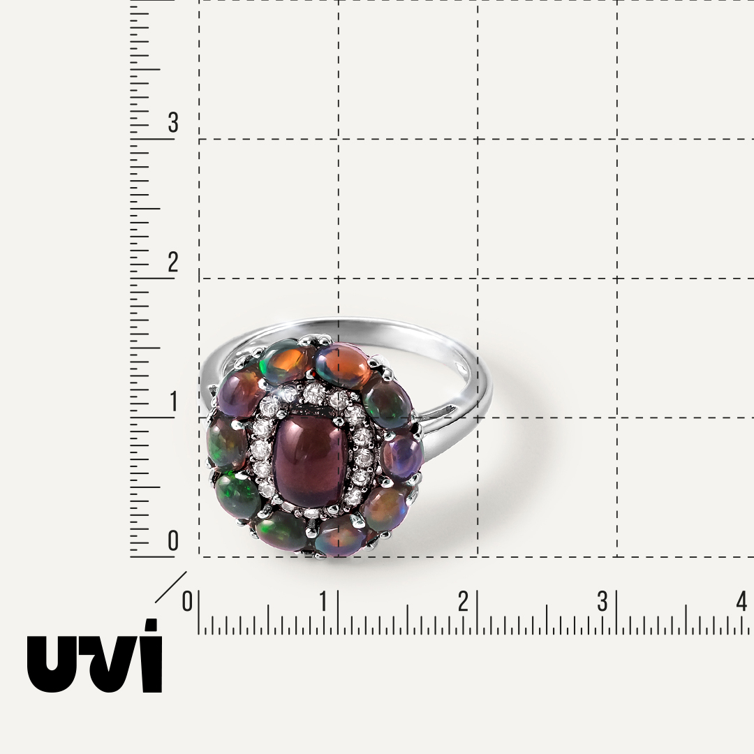 Серебряное кольцо с опалами