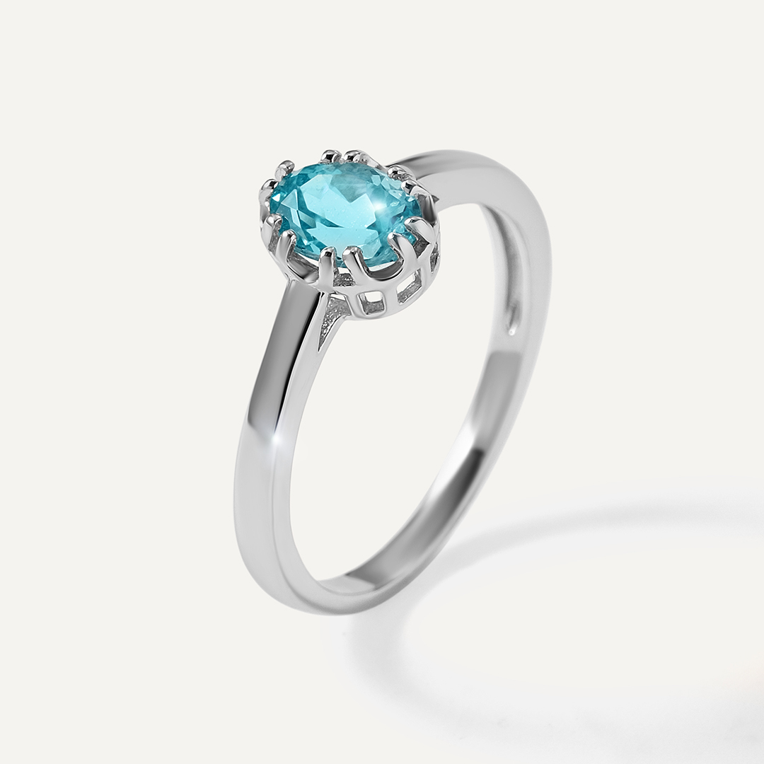 Серебряное кольцо с апатитом