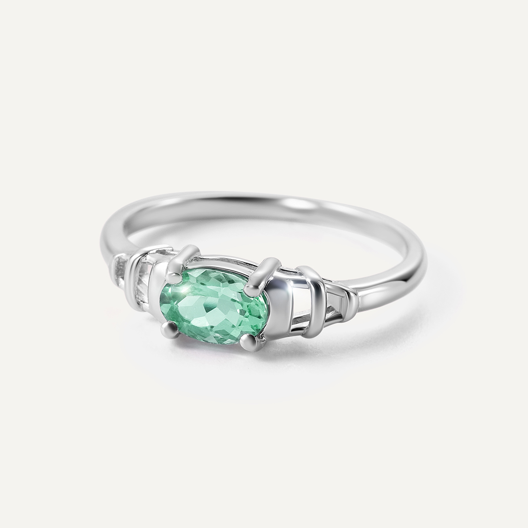 Серебряное кольцо с апатитом