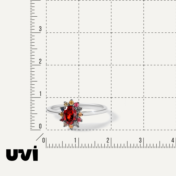 Серебряное кольцо с гранатом Мозамбик