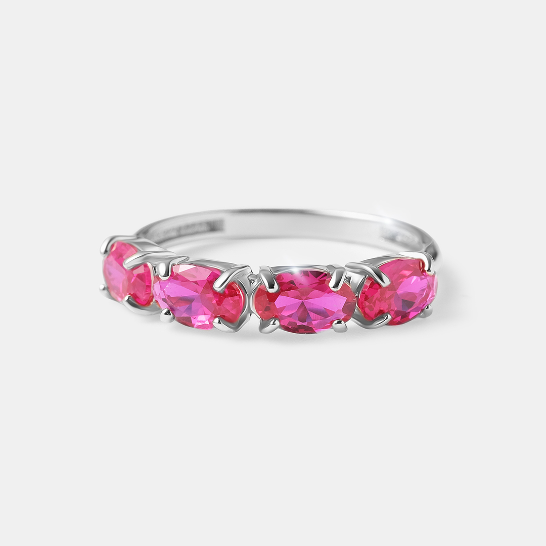 Серебряное кольцо с корундами