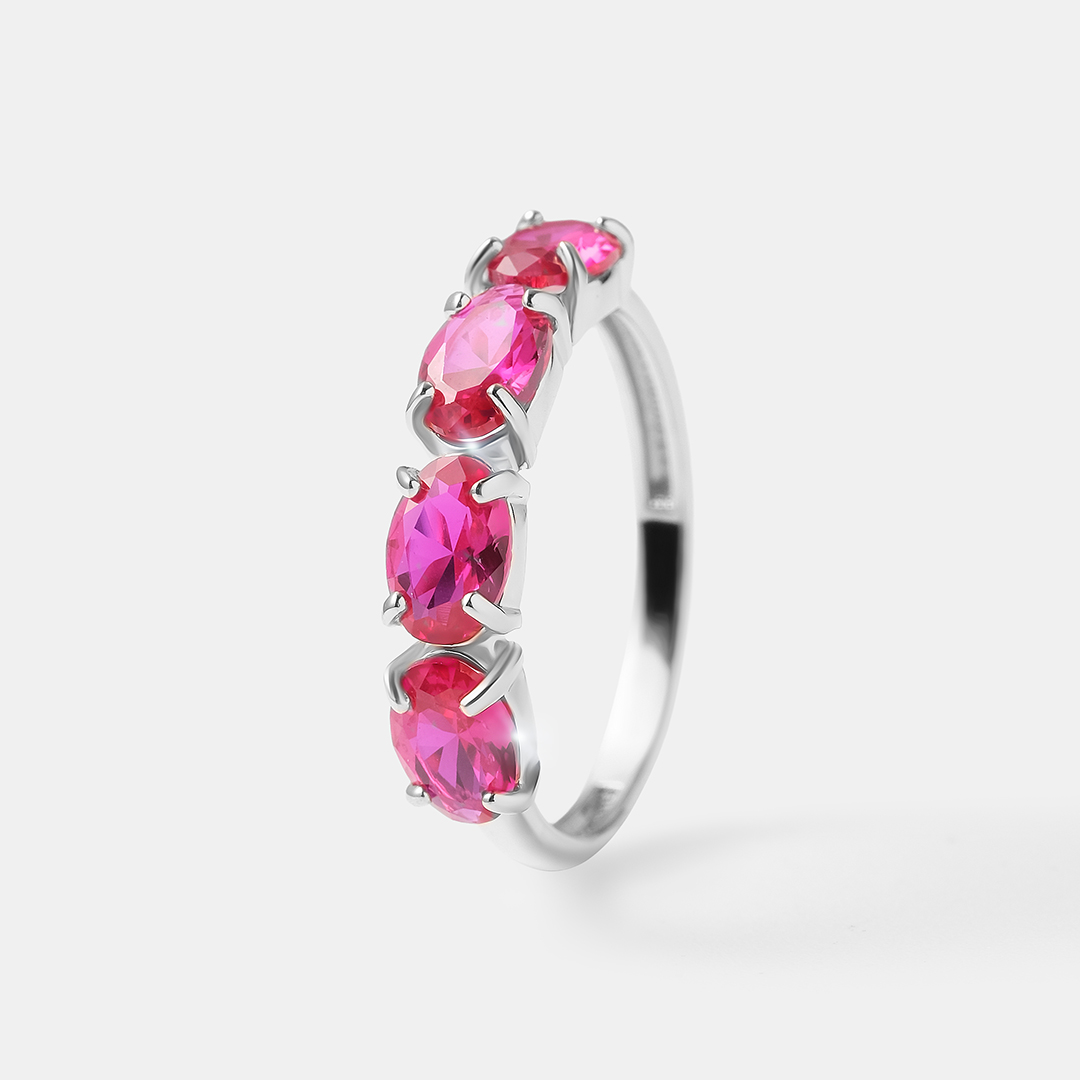 Серебряное кольцо с корундами