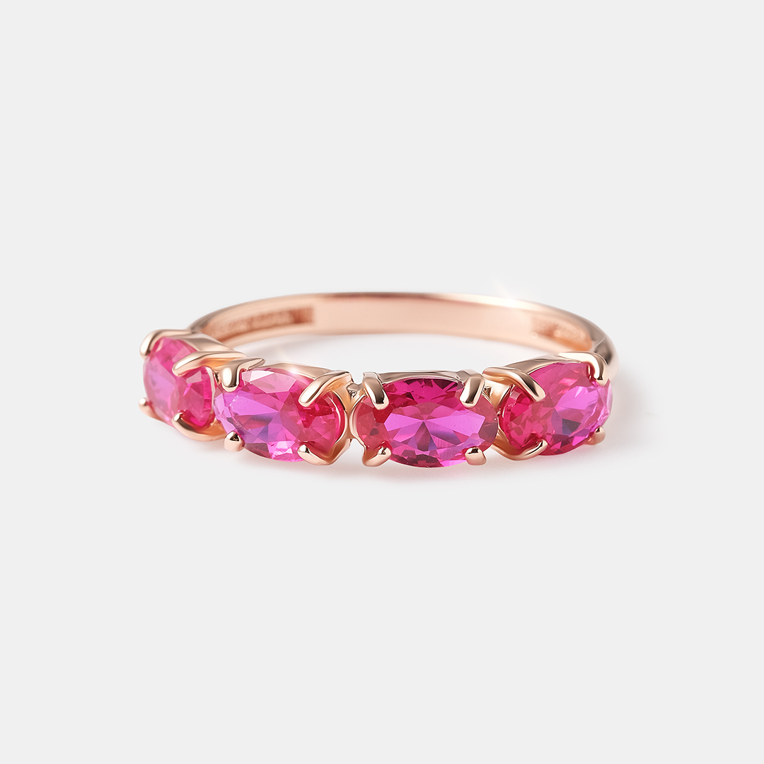 Серебряное кольцо с корундами