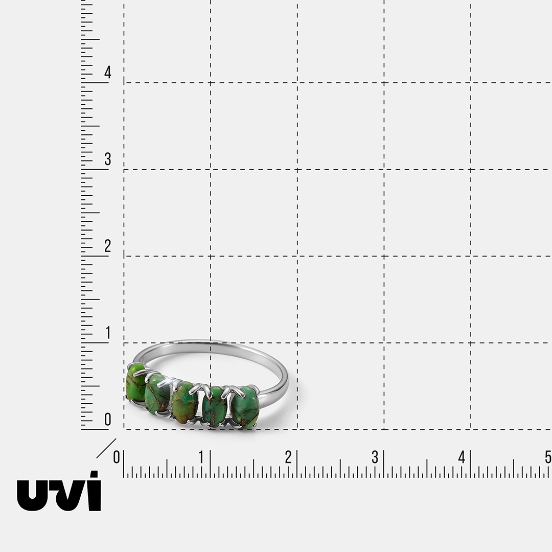 Серебряное кольцо с зеленой бирюзой