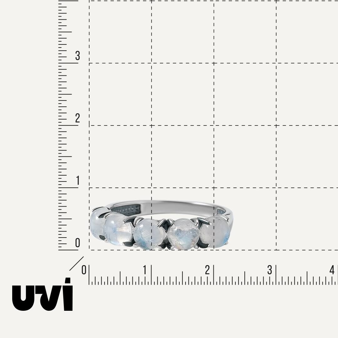 Серебряное кольцо с лунными камнями