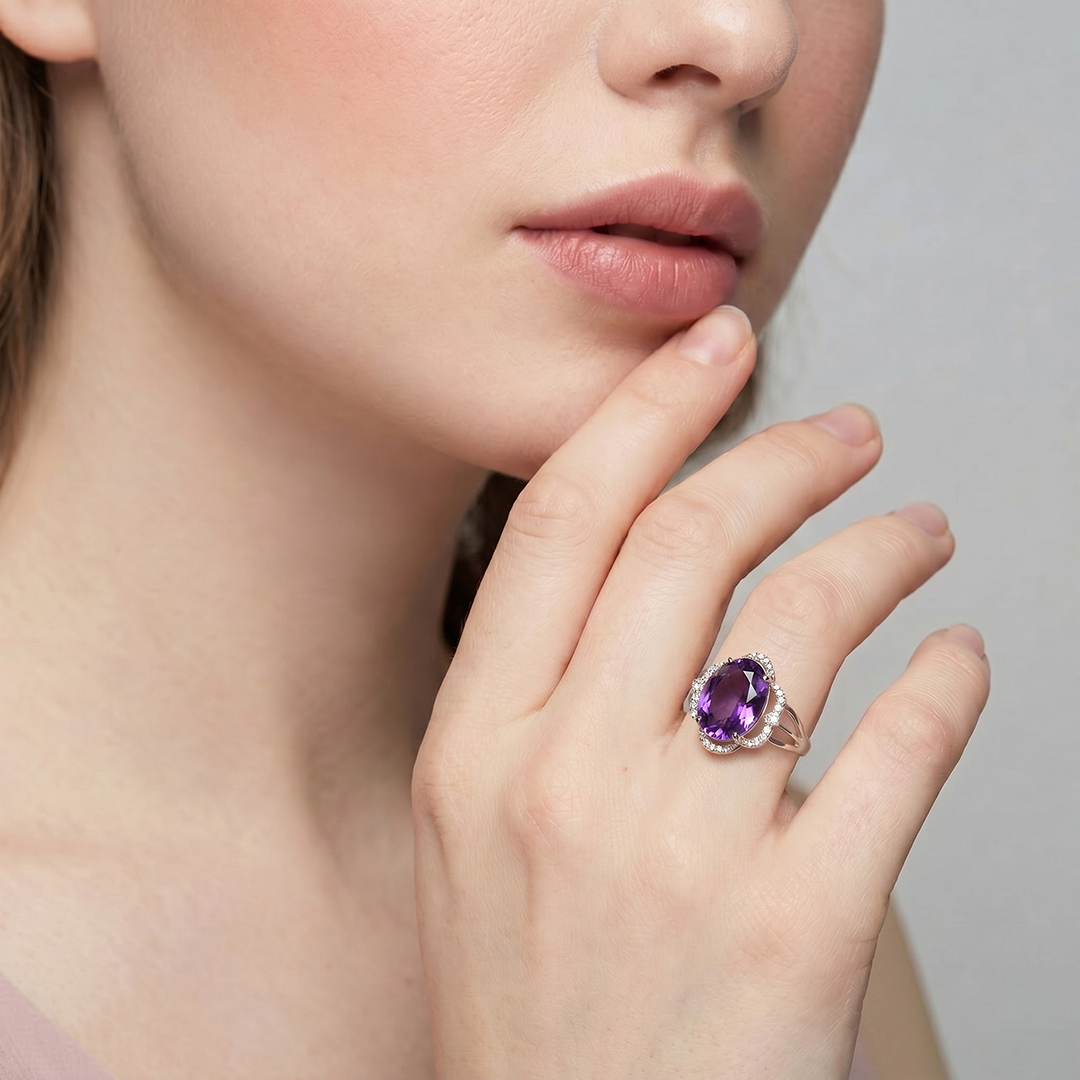 Серебряное кольцо с аметистом