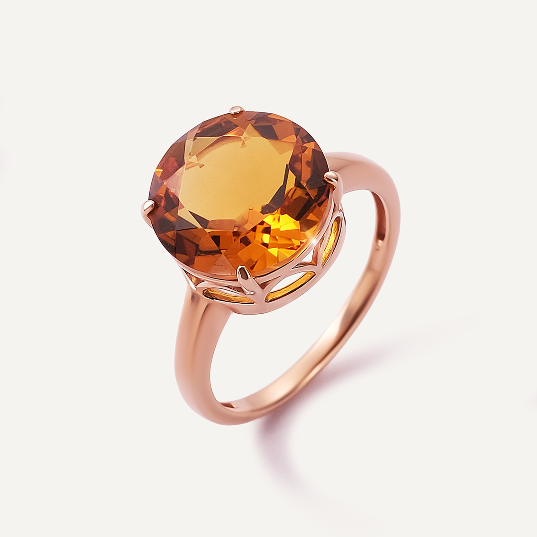 Серебряное кольцо с цитрином