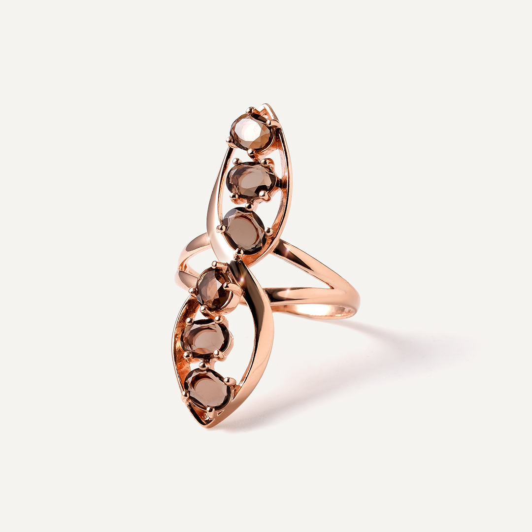 Серебряное кольцо с раухтопазами