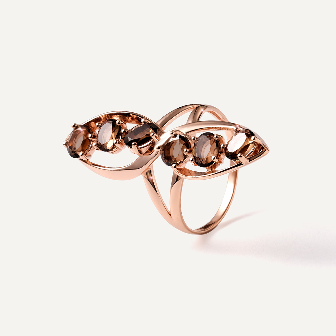 Серебряное кольцо с раухтопазами