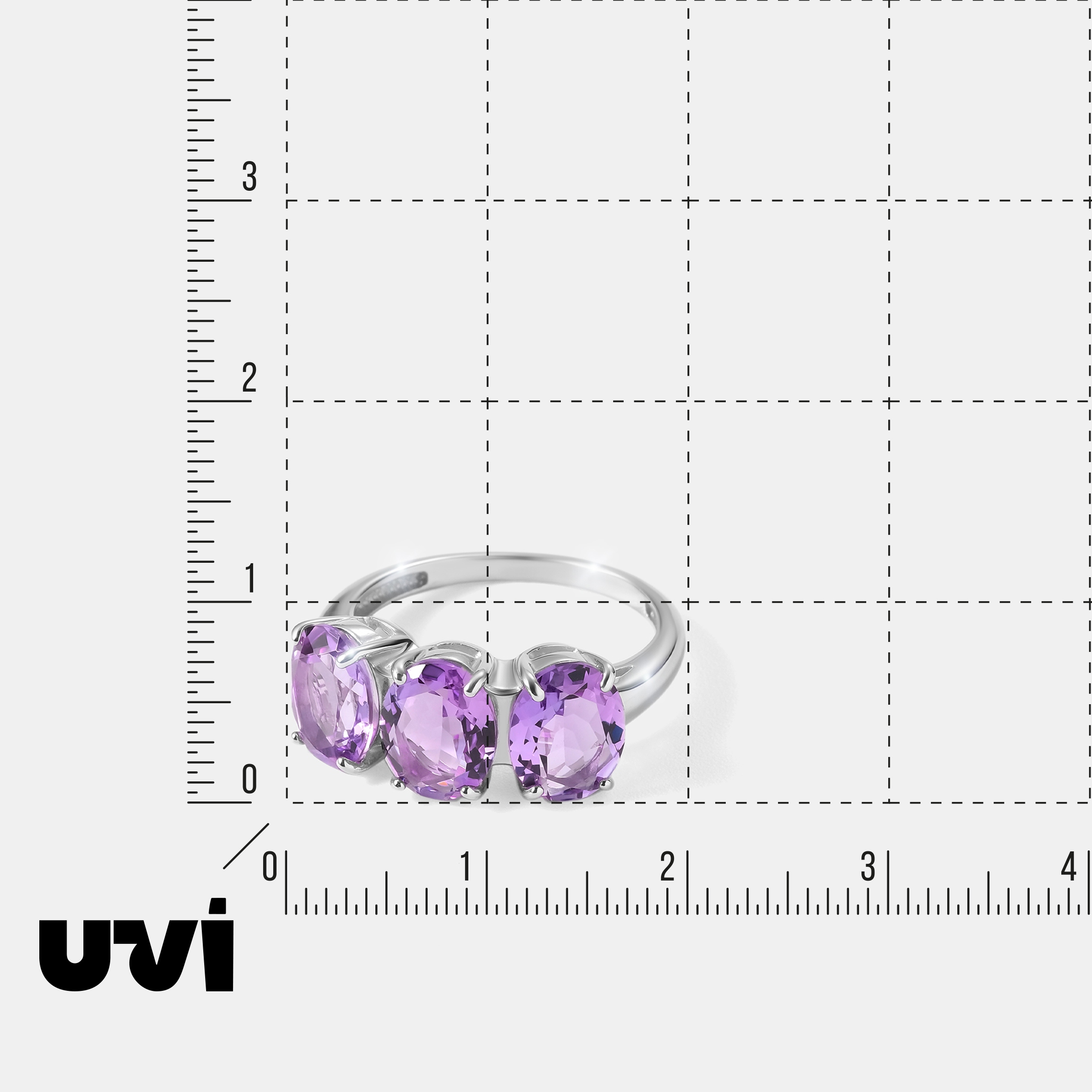 Серебряное кольцо с аметистами