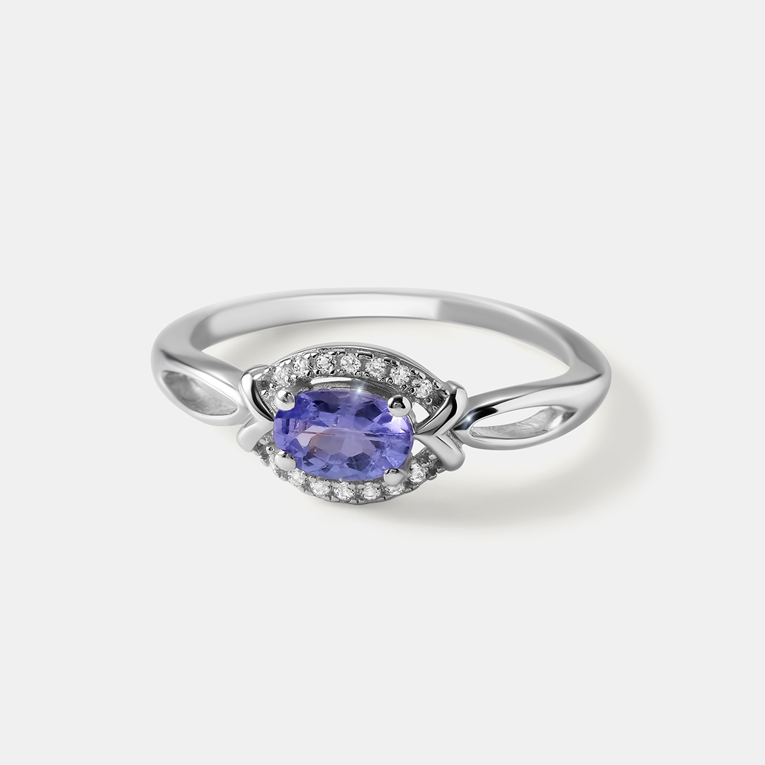 Серебряное кольцо с танзанитом