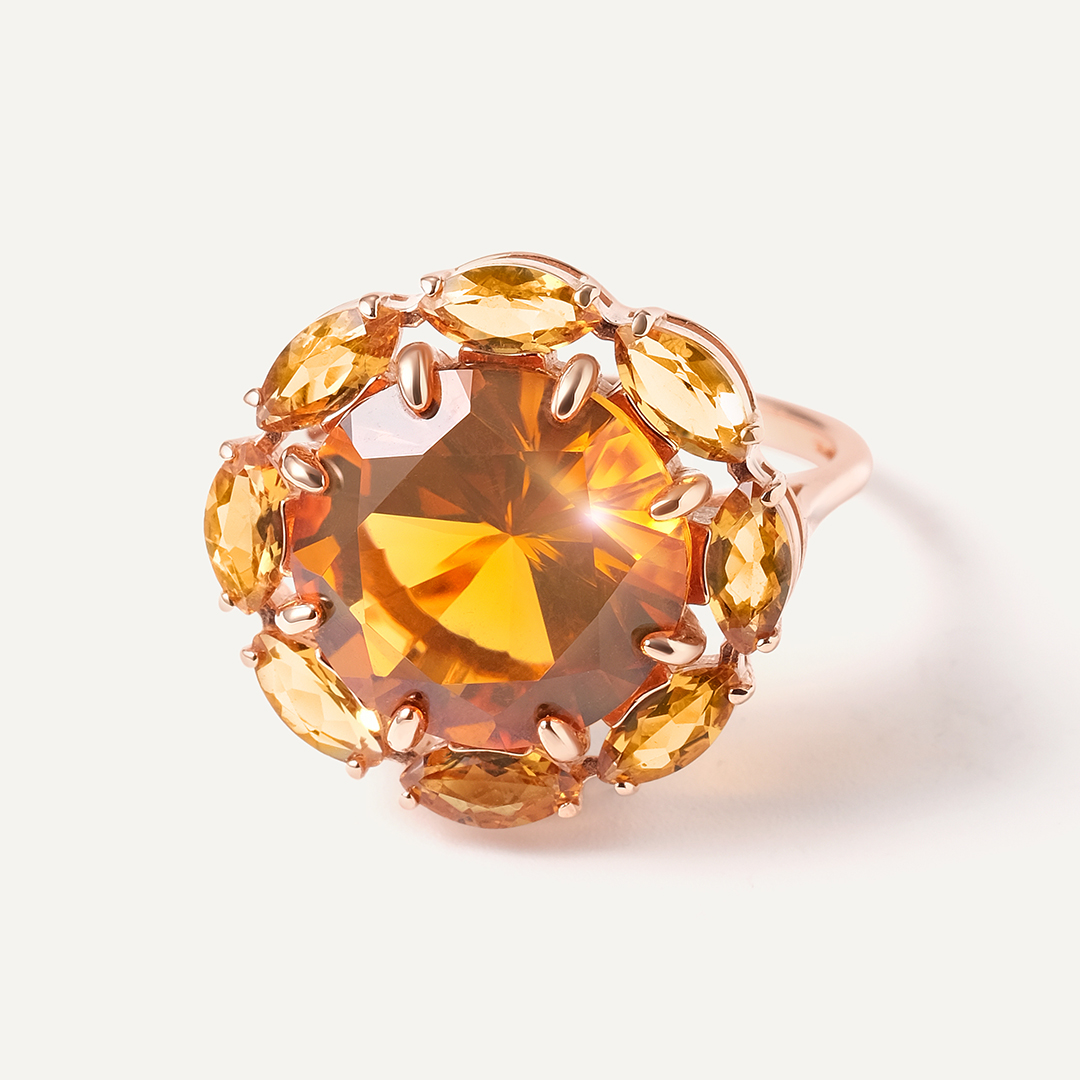 Серебряное кольцо с цитринами