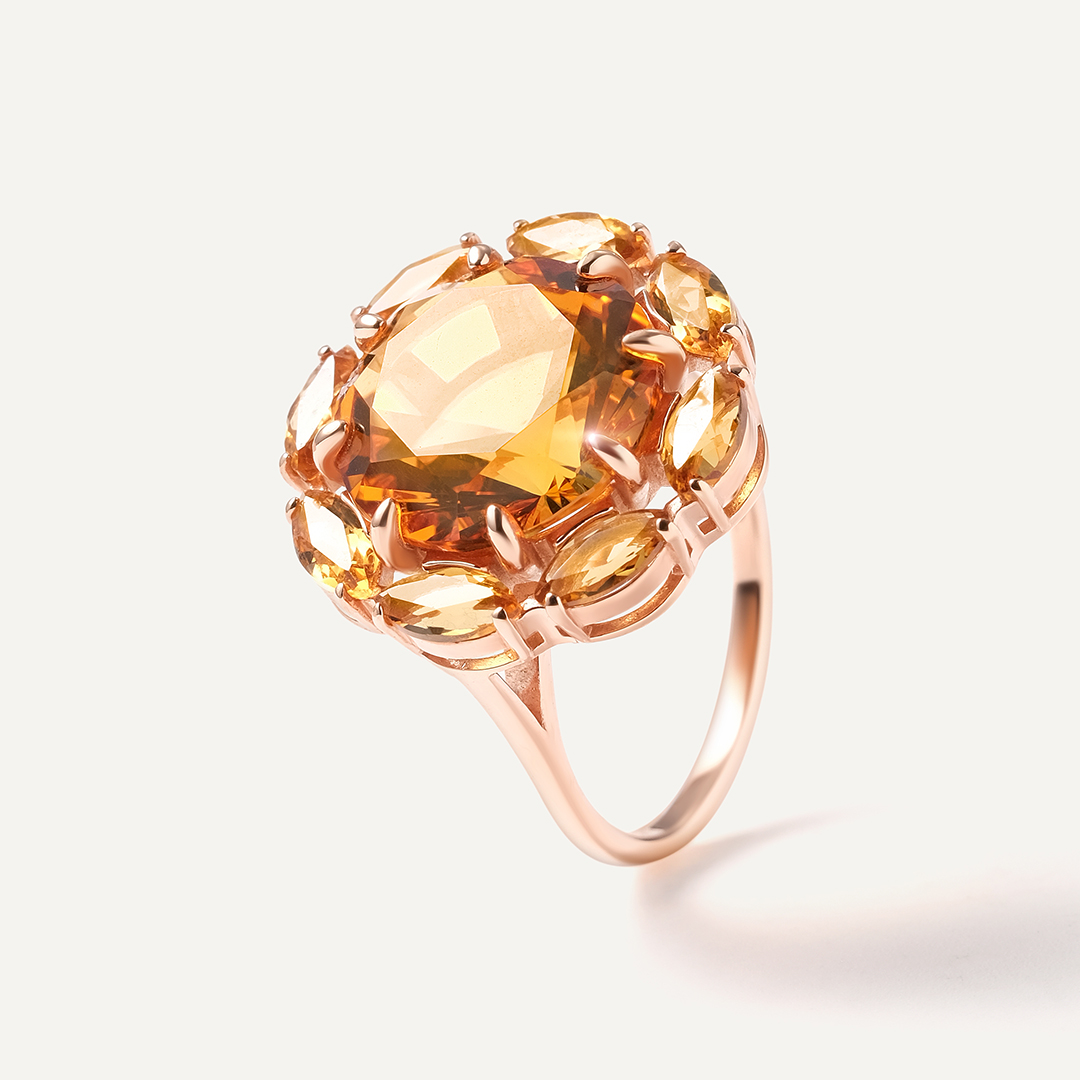 Серебряное кольцо с цитринами