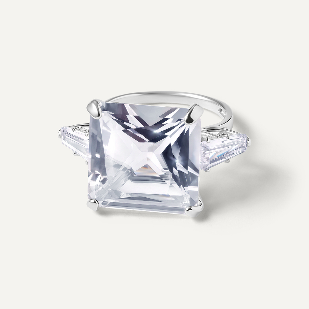 Серебряное кольцо с горным хрусталем