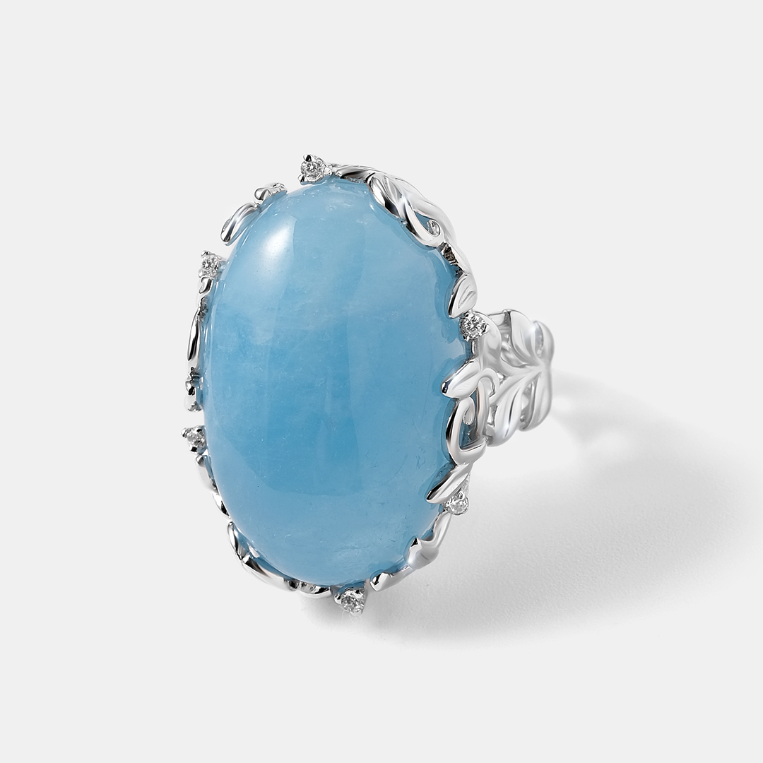 Серебряное кольцо с аквамарином