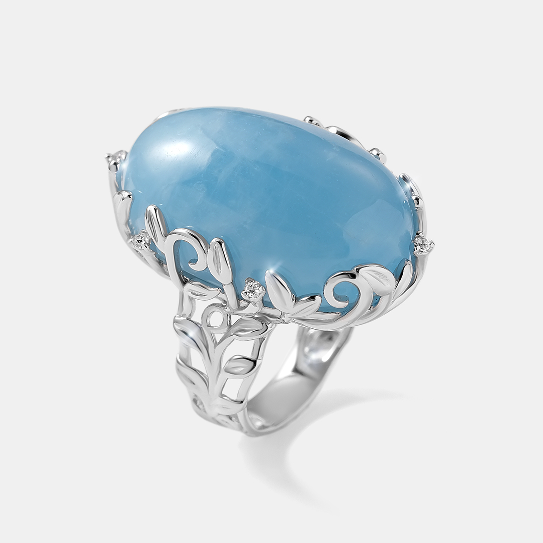 Серебряное кольцо с аквамарином