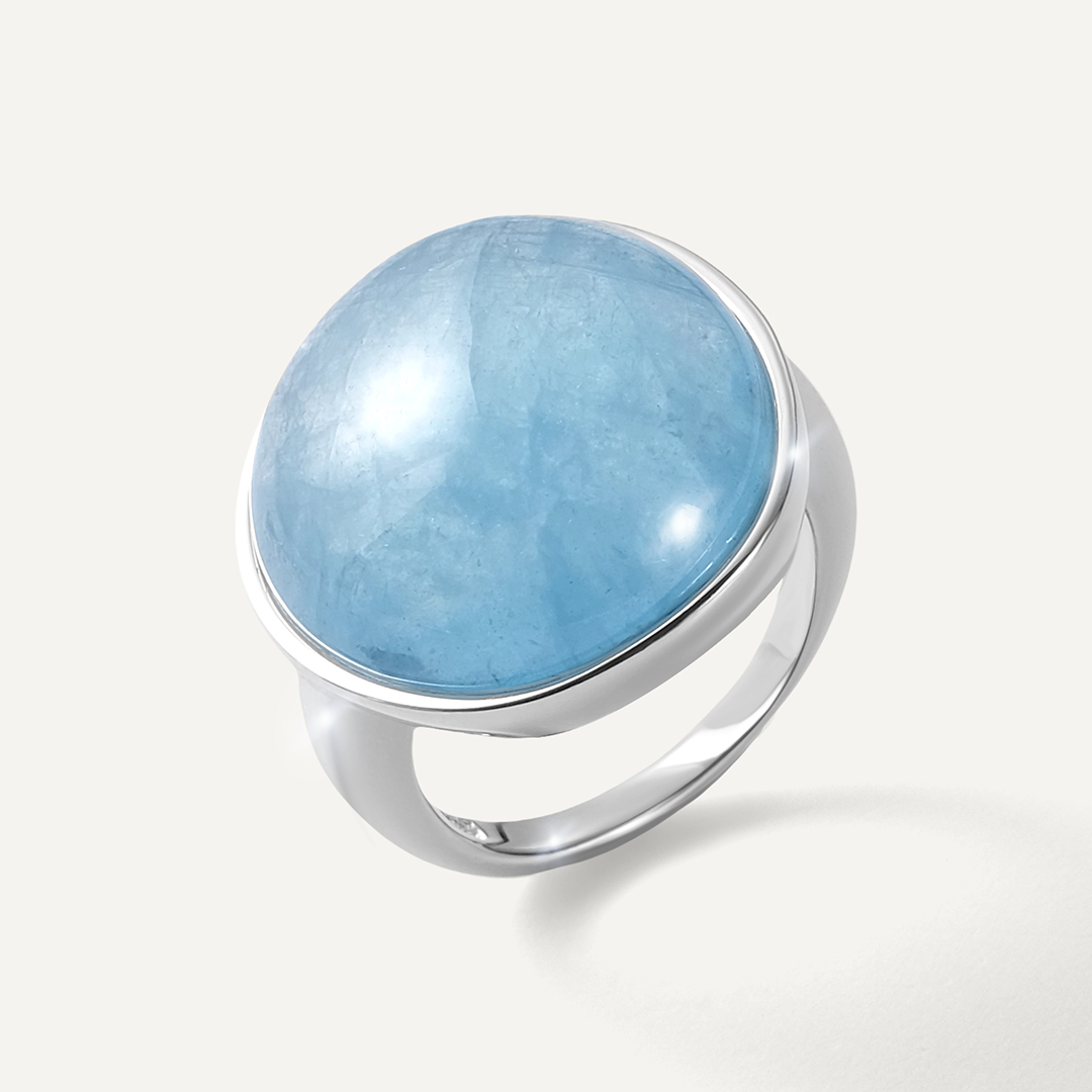 Серебряное кольцо с аквамарином