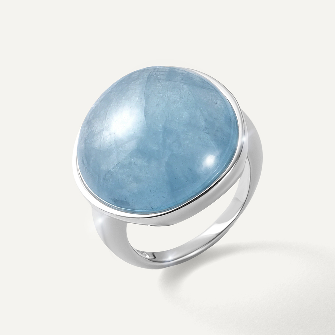 Серебряное кольцо с аквамарином