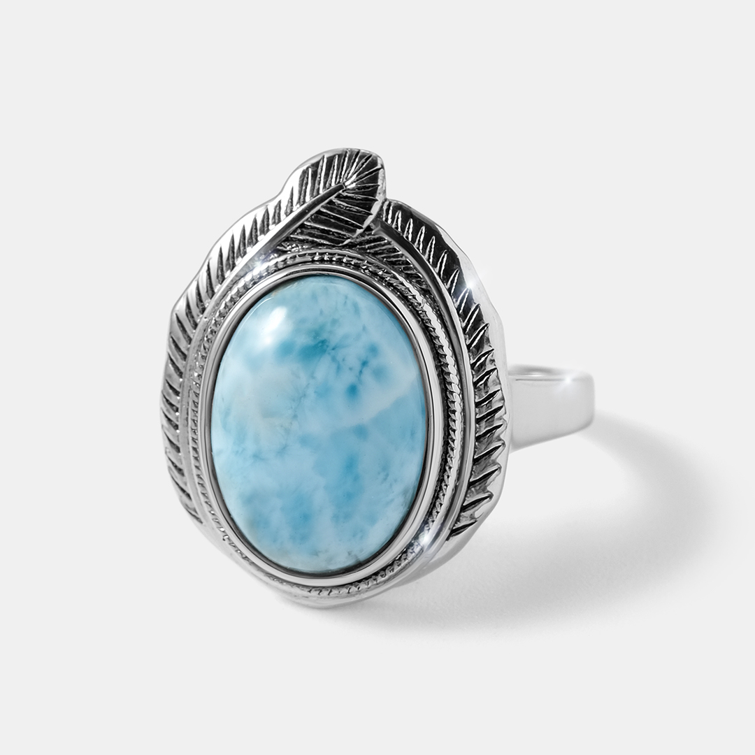 Серебряное кольцо с ларимаром