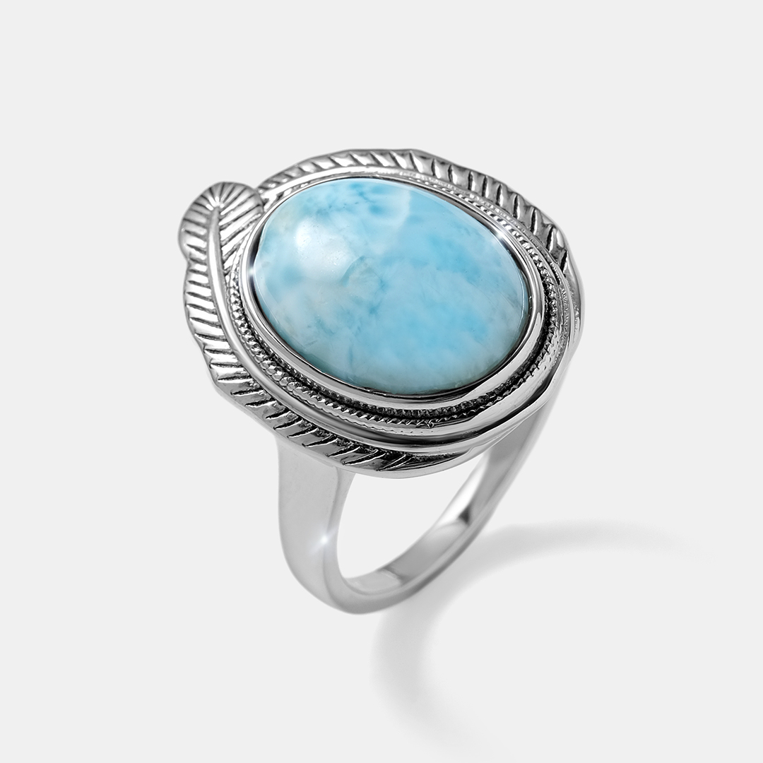 Серебряное кольцо с ларимаром