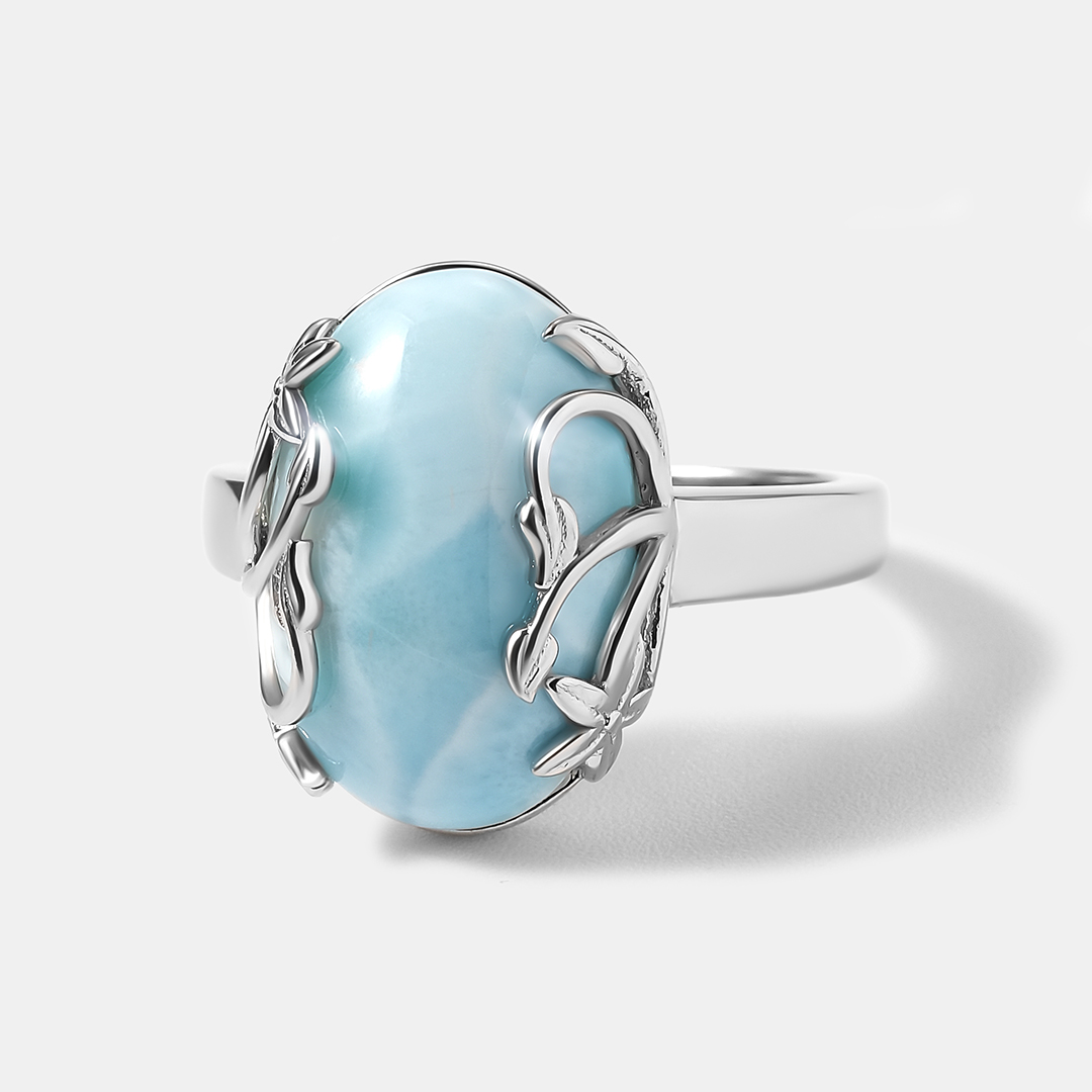 Серебряное кольцо с ларимаром