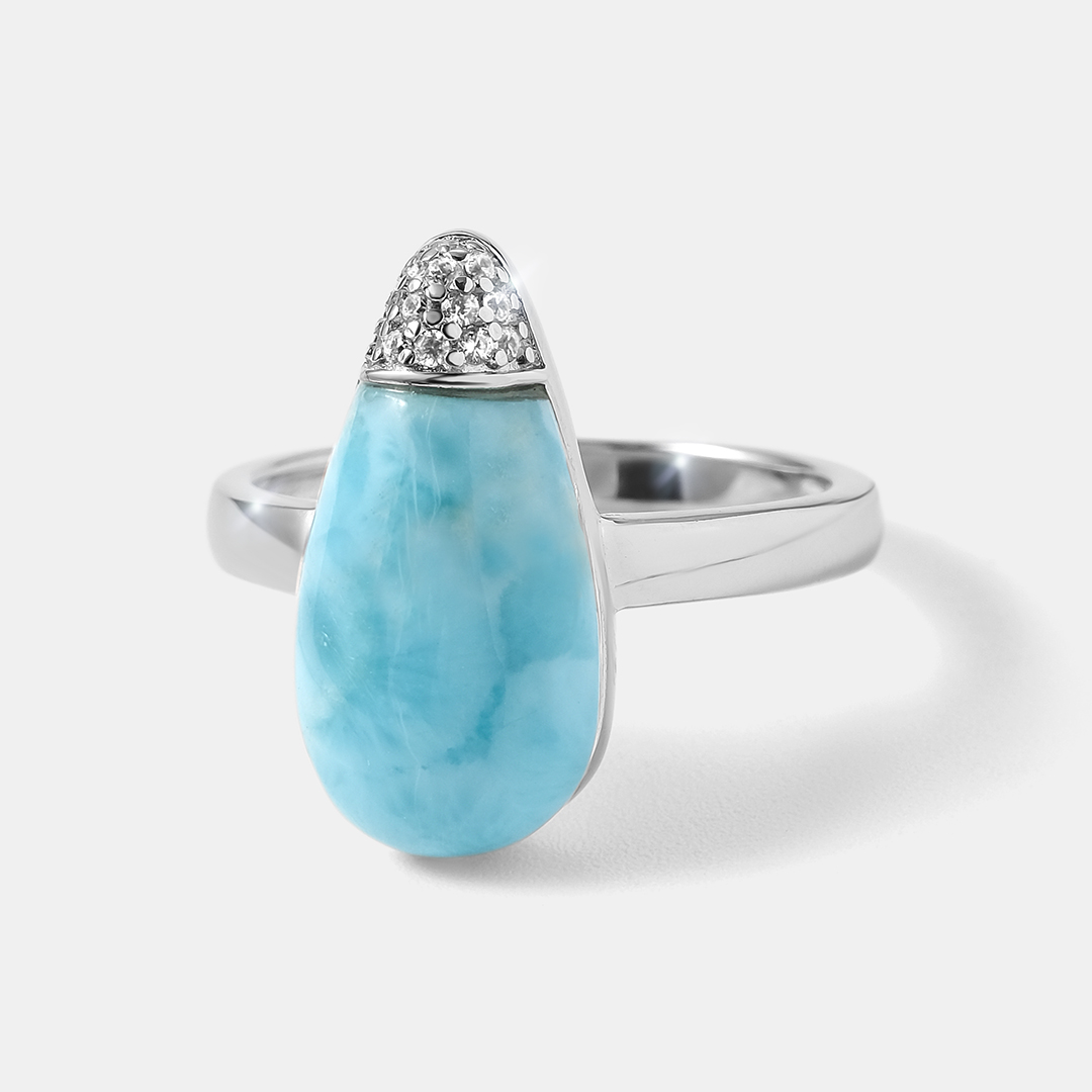 Серебряное кольцо с ларимаром