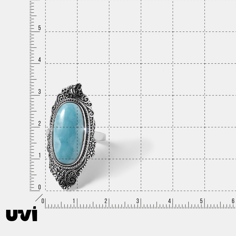 Серебряное кольцо с ларимаром
