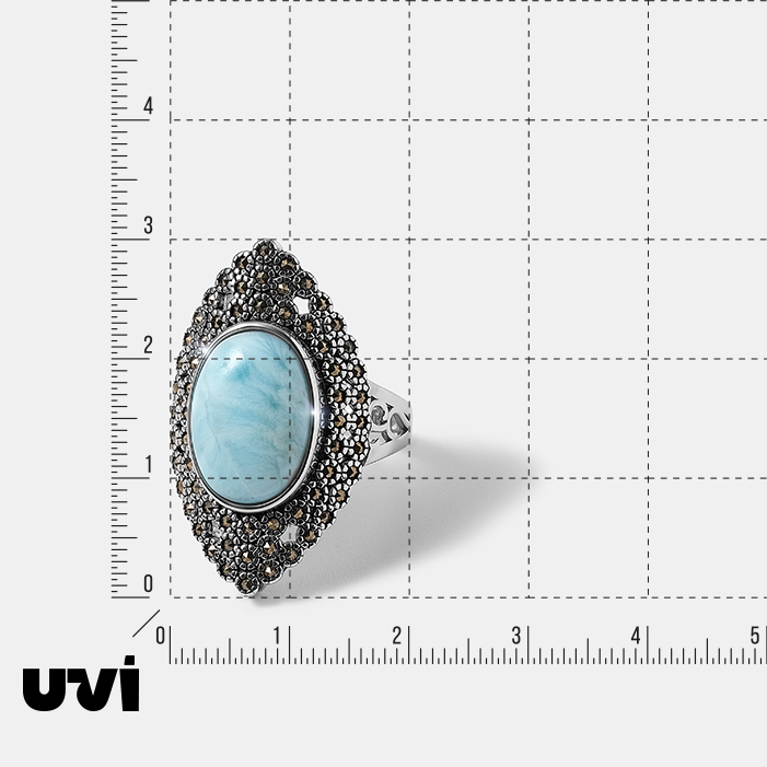 Серебряное кольцо с ларимаром