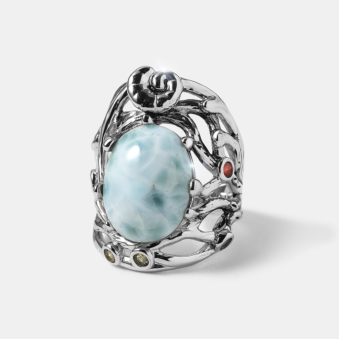 Серебряное кольцо с ларимаром