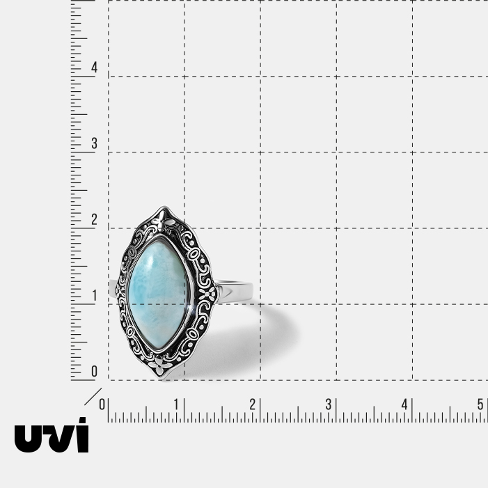 Серебряное кольцо с ларимаром