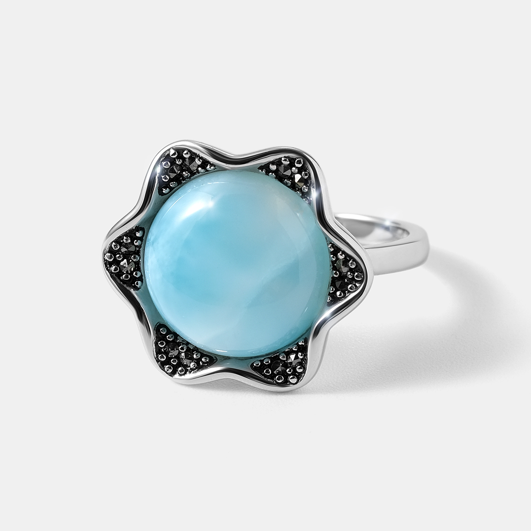 Серебряное кольцо с ларимаром