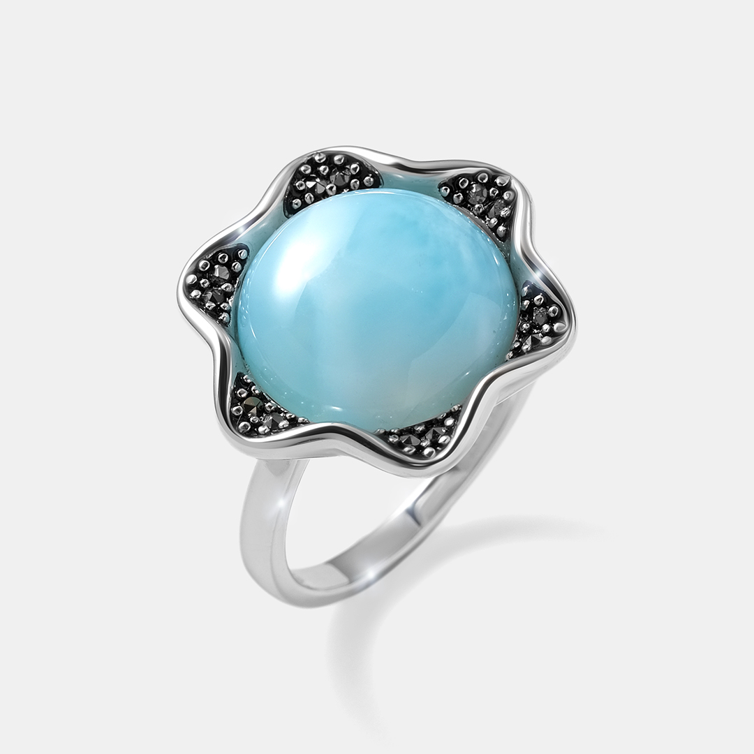 Серебряное кольцо с ларимаром